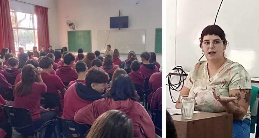 TRENEL: Secundario Malvinas brindó una charla sobre la importancia del uso de la Voz
