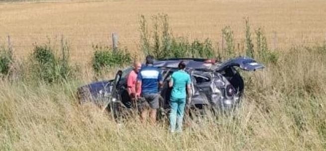 Cuatro pampeanos heridos en un vuelco en la ruta 5